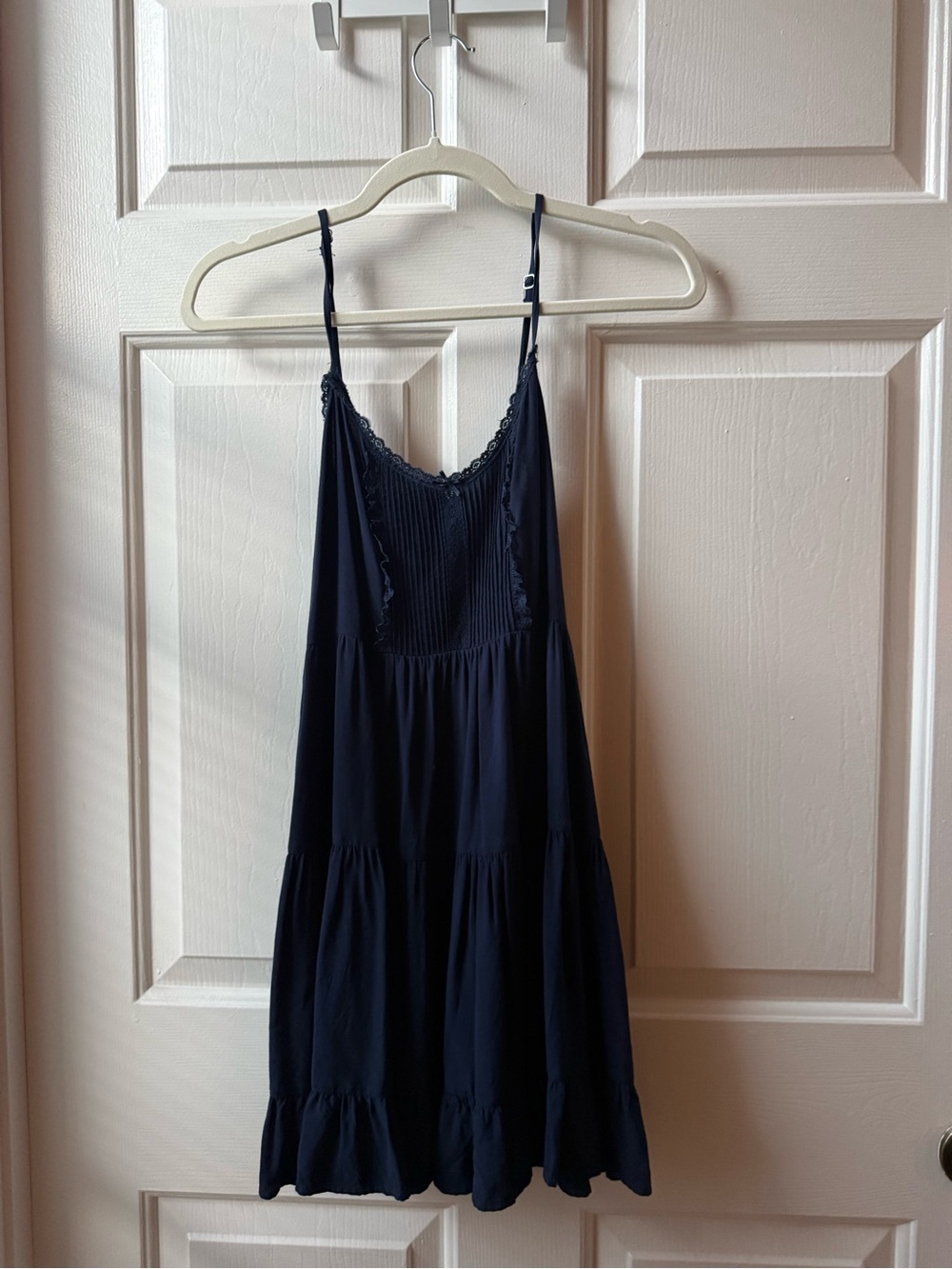 Brandy Melville Navy Spaghetti Strap Tiered Mini Sundress